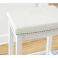 thumbnail image 6 of Linon Claridge 26.5" Backless Indoor Wood Counter Stool, White/White Faux Leather, 1 Stool, 6 of 15
