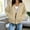 Beige, variant on Dependable Full Zip Hooded Jacket for Women Loose Casual Long Sleeve Hoodie with Generous Front Pocket Reinforced Seams and Quality Zipper for Reliable Every Performance