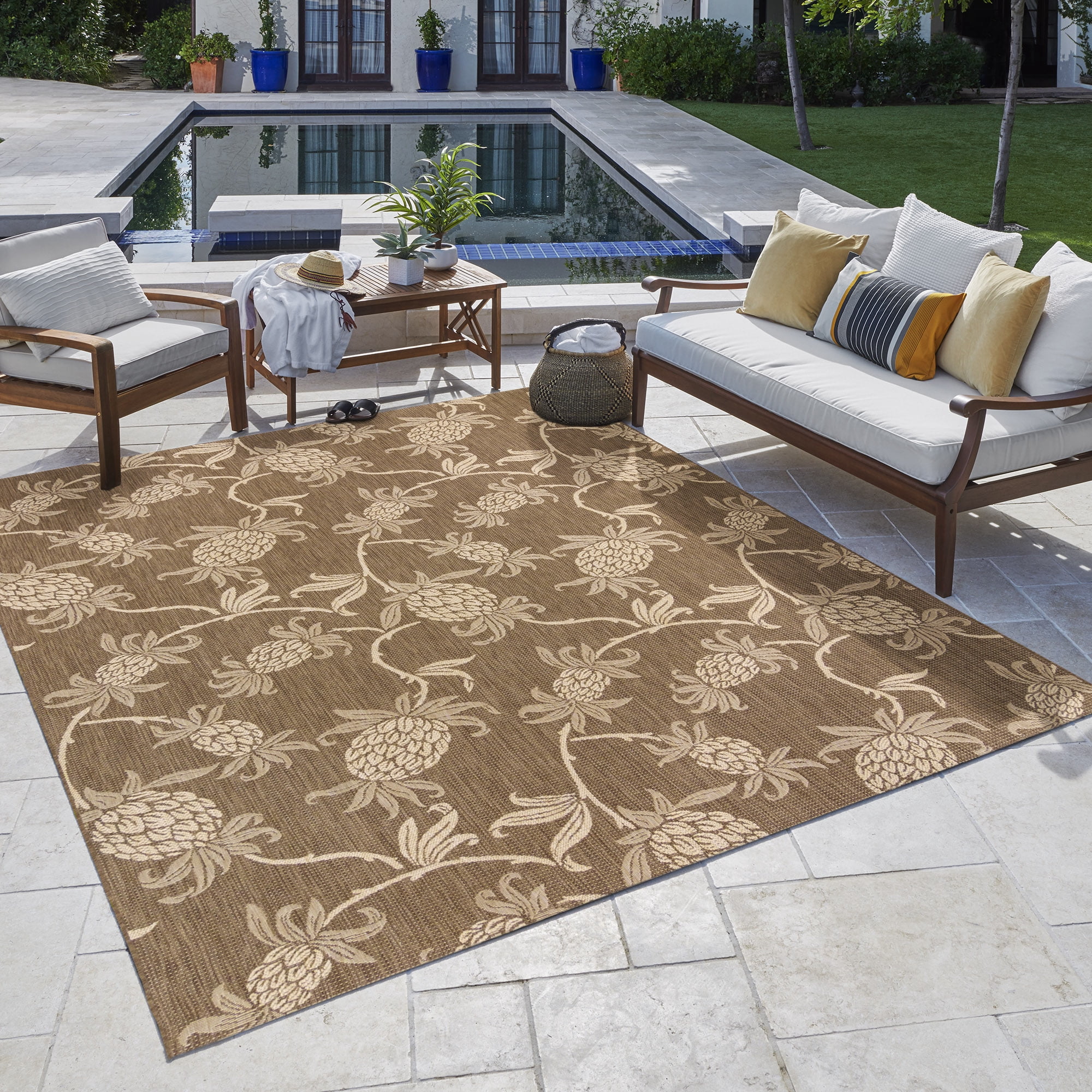 Reyn Spooner Tradewinds Hala Indoor/ Outdoor Polypropylene Havana Flat Weave Area Rug, 5x8