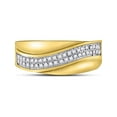 thumbnail image 2 of 10kt Yellow Gold Womens Round Diamond Contour Row Band Ring 1/6 Cttw, 2 of 4