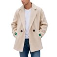 thumbnail image 3 of Letdown Trench Coat Men Notched Collar Single Pea Coat Fall Winter Fashion Overcoat Plus Size Mid Long Wool Peacoat 2025, 3 of 6