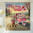 thumbnail image 3 of Be My Valentine's Cocker Spaniel Truck Full of Love Flower Balloon Shower Curtain Cockers Dog Lover Gifts Waterproof Bathroom Bathtub Curtain - 02029, 3 of 5