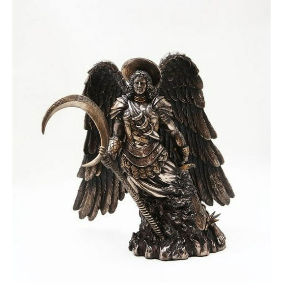 10 Inch Archangel Gabriel with Moon Spear Religious Statue Figurine