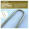 thumbnail image 5 of Stakes - 12" Ground Anchors for Tents, Gardens, Fences, Holiday & Christmas Decorations - Galvanized Steel, #3 (10, U Shape), 5 of 9