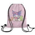 thumbnail image 7 of Kuromi And My Melody Drawstring Backpack Water Resistant String Bag Sackpack Cinch for Sports, Gym, Travel, Swimming, Yoga, Beach, 7 of 7