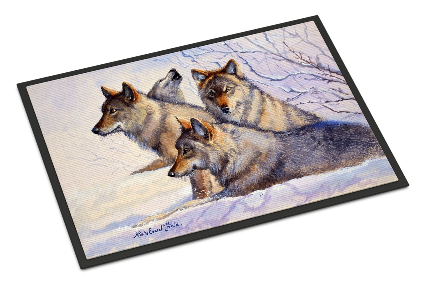 Wolves by Mollie Field Doormat by Caroline's Treasures