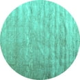 thumbnail image 1 of Ahgly Company Indoor Round Solid Turquoise Blue Modern Area Rugs, 4' Round, 1 of 4