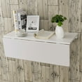 thumbnail image 6 of Gymax White Wall-Mounted Drop-Leaf Table Folding Kitchen Dining Table Desk Space Saver, 6 of 6