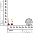 thumbnail image 6 of Gem Stone King 14K Yellow Gold Red Created Ruby Dangle Earrings for Women | 2.00 Cttw | Gemstone July Birthstone | Round 6MM, 6 of 6