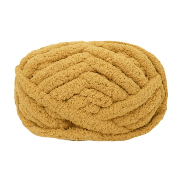 Hilo de lana grueso, hilo grueso, hilo para tejer brazos, hilo grueso, hilo jumbo para tejer almohadas, suéteres, camas para mascotas, macramé Jengibre amarillo