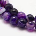 thumbnail image 3 of Natural Striped Agate/Banded Agate Bead Strands Round Grade A Dyed & Heated Indigo 6mm Hole: 1mm about 61pcs/strand 15 inch, 3 of 3