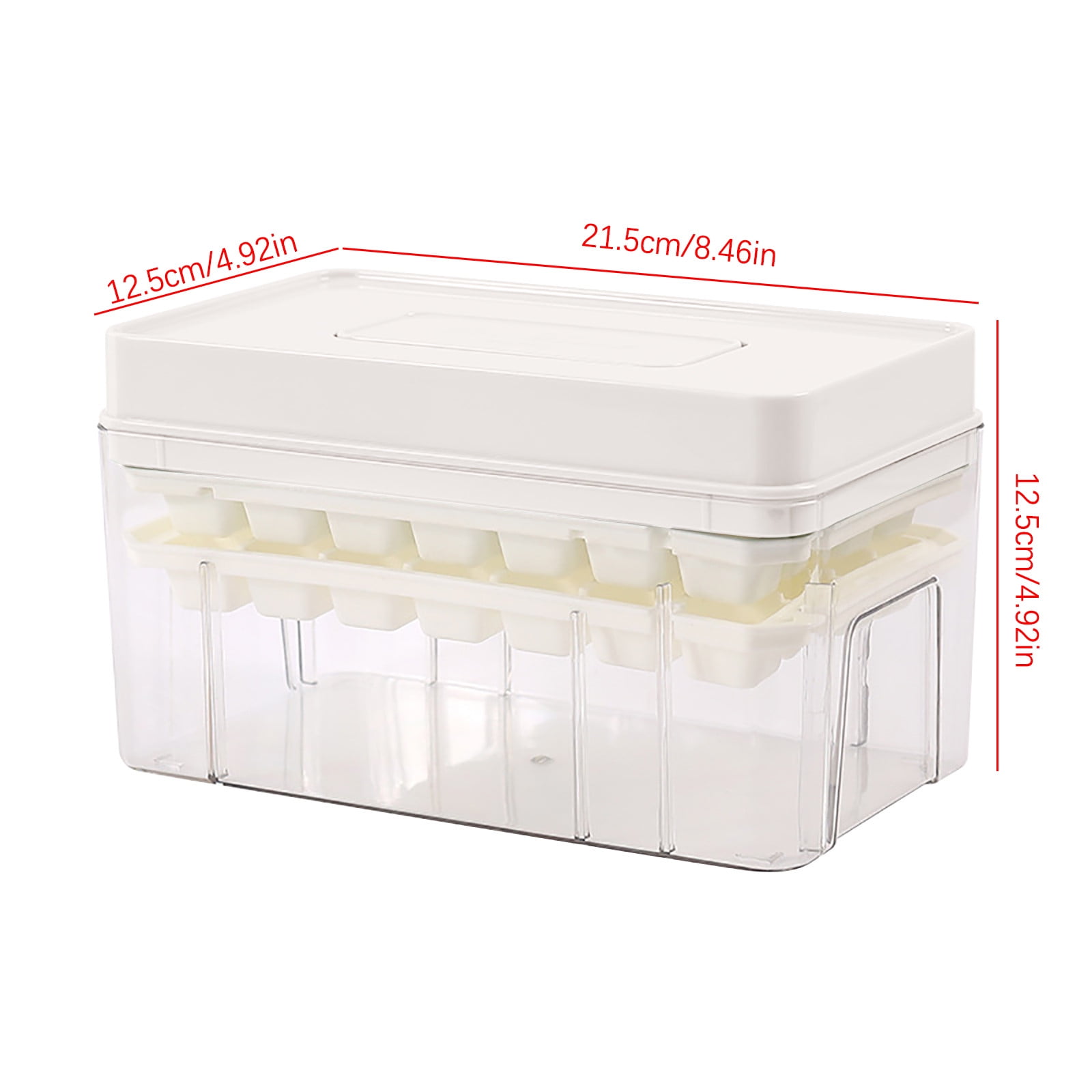 Byujiro Ice Tray with Storage Box Easy Release Ice Making Mold Stackable for Home Refrigerator Use & Beverage Chilling