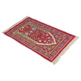 thumbnail image 2 of Muslim Prayer Rug Portable Exquisite Embroidered Floral Design Ethnic Worship MatRed, 2 of 8