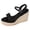Black, variant on Rokment Womens Espadrilles Wedge Dressy Sandals Beach Trendy Casual Suede Open Toe Ankle Strap Platform Chunky High Heel Dress Summer Shoes Beige Size 6.5