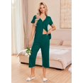 thumbnail image 2 of Ekouaer Women' Pajama Sets Short Sleeve Sleepwear Button Up 2 Piece Pj Loungewear Top and Capri Pants, 2 of 6