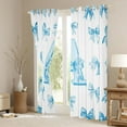 thumbnail image 3 of Homewish Cartoon Monogrammed A Black Out Curtains for Teens, Watercolor Bow-tie Curtains Pack of 2 (42x63 Each), Blue Kawaii Letter Bedroom Curtains, Living Room Curtains Decor, 3 of 6