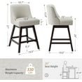 thumbnail image 5 of Dycanpo 26''H Swivel Counter Stools Set of 3 with Back Linen Fabric for Home Kitchen Island, Gray, 5 of 9
