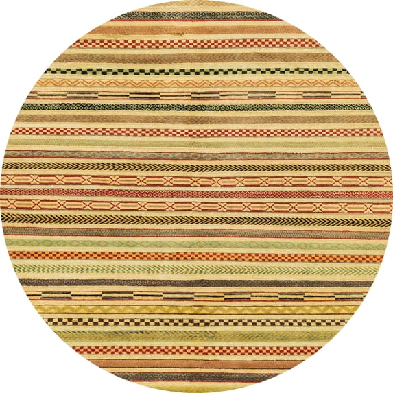 Ahgly Company Indoor Round Abstract Sedona Brown Abstract Area Rugs, 8' Round