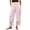 Pink, variant on Women Ruffle Long Bloomer Mid Rise Lace Pettipants Pantaloons Patchwork Casual Loose Cropped Slips Pants Pajama Pink M