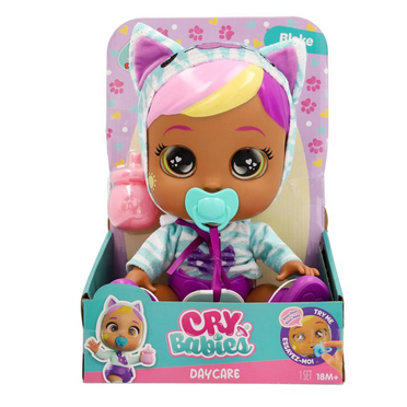 Cry Babies Day Care Blake 12" Baby Doll w/ Light Up Eyes Cat Toy New with Tag