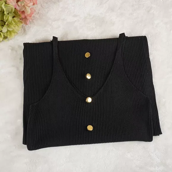 2024 Lu Hua clothing：Light up your stunning moment Ins Fashion 2024Summer Short Knit Strap Dress Women Elatic Waist Sundress Female Beach Bodycon  Split Backless Mini Dresstzw LUHUA-Wor