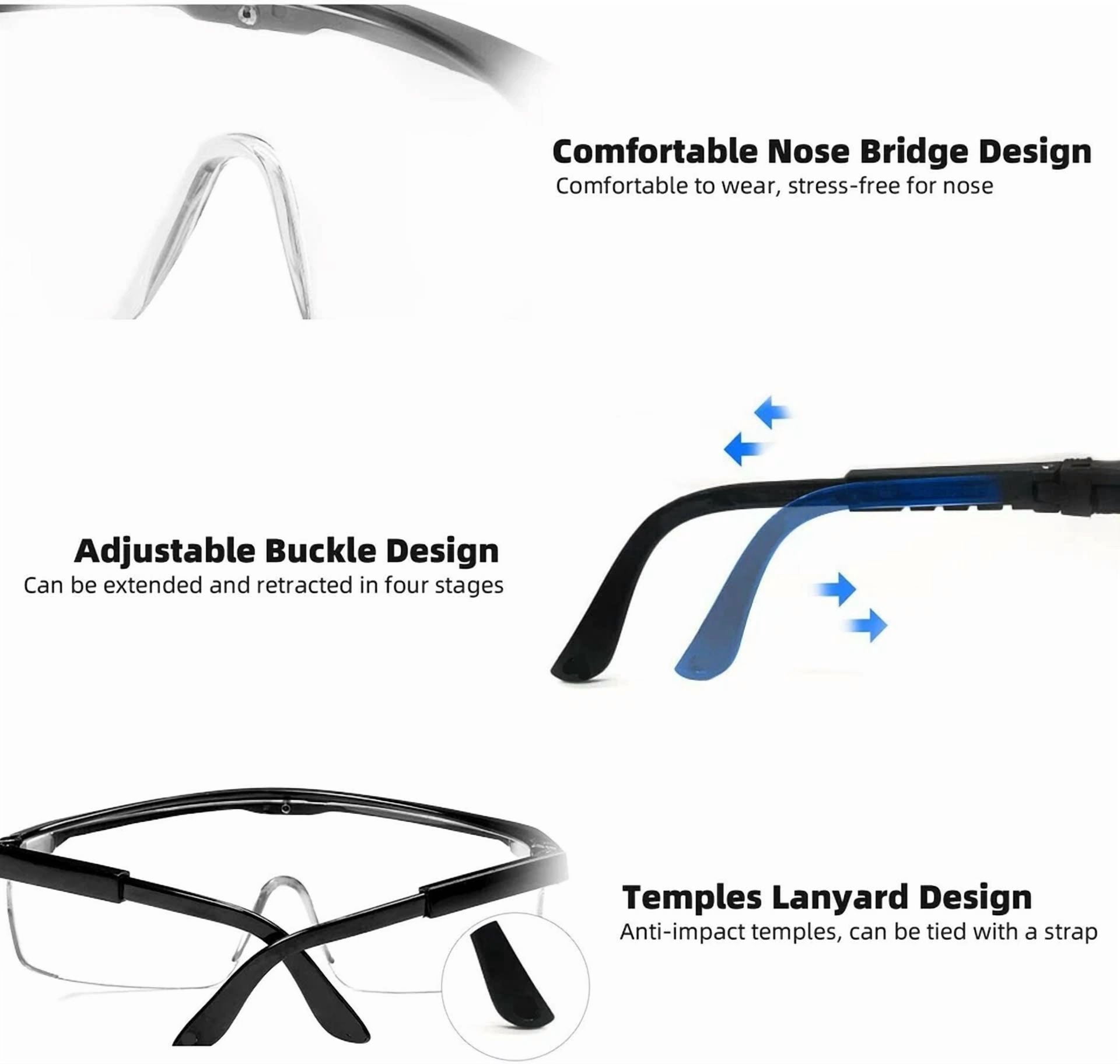 CIRCLE- 3 Pcs Clear Safety Goggles Glasses Anti Fog Lens Work Lab Protective Chemical