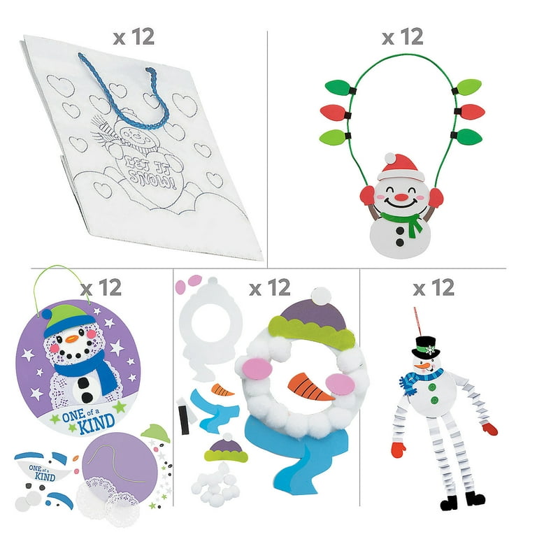 Snowman Craft Kit Assortment Bulk 60 Pc 