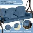 thumbnail image 4 of 3-Seat Patio Porch Swing with Adjustable Hardtop,3 in 1 Convertible Outdoor Porch Swing for Adults,Patio Swing with Thicken Cushion,Pillows & Cup Holders for Porch,Backyard,Garden (Blue), 4 of 8