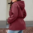 thumbnail image 6 of BXINGOHAI Women Plus Size Light RainCoat Jackets Packable Hooded Waterproof Windbreaker for Women Wine XL, 6 of 8