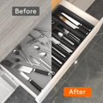 thumbnail image 5 of Cutlery Holder-Black, Expandable Drawer Utensil Tray, Adjustable Drawer Organizer for Kitchen, Compact Plastic Storage to Hold Spoons, Forks, 5 of 5