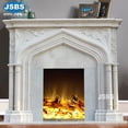 thumbnail image 1 of Chimenea tallada en piedra blanca natural Sincero Hogar, 1 of 6