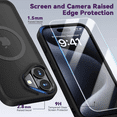 thumbnail image 6 of 2-in-1 Entronix Bundle for iPhone 17, Magnetic Sturdy Matte Case 1 Screen Protector, Black, 6 of 8