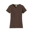thumbnail image 3 of Port & Co Adult Female Women Plain Short Sleeves T-Shirt Dark Choc Brn Medium, 3 of 4
