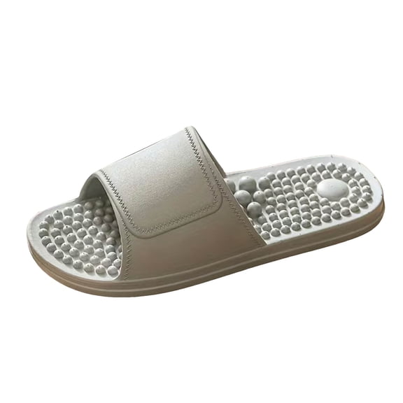 Modstep Men Women Acupressure Massage Slippers Summer Non Slip Quick Drying Bathroom Slide Sandals Indoor Flat Shower Shoes size 8.5 Grey