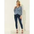 thumbnail image 2 of DARING DIVA Women's Wrap Top Ruffle Chiffon Peplum Blouse XL Blue Grey, 2 of 6