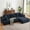 Blue, variant on ODUWA 108" Modular Sectional Sofa with Chaise Lounge, Soft Chenille Fabric, Ready-to-Use Design (Brown, Left Facing Chaise)