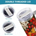 thumbnail image 5 of Lemons Flowers Floral Cherries 40 oz Tumbler with Handle Insulated&nbsp;Travel Mug&nbsp;Lid Straw Leak Proof Steel Vacuum Water Bottles Glasses Fits in Car Cup Holder, 5 of 7