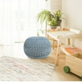 thumbnail image 5 of Aanny Designs JJSG1175 Grammercy Cotton Knit Pouf Ottoman, Light Blue, 5 of 5