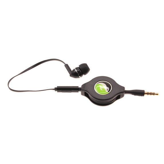 Headphone Retractable Mono Earphone for TCL 20S, 20 SE, 10 5G UW, Pro 5G Phones - 3.5mm w Mic Headset Handsfree Earbud Earpiece