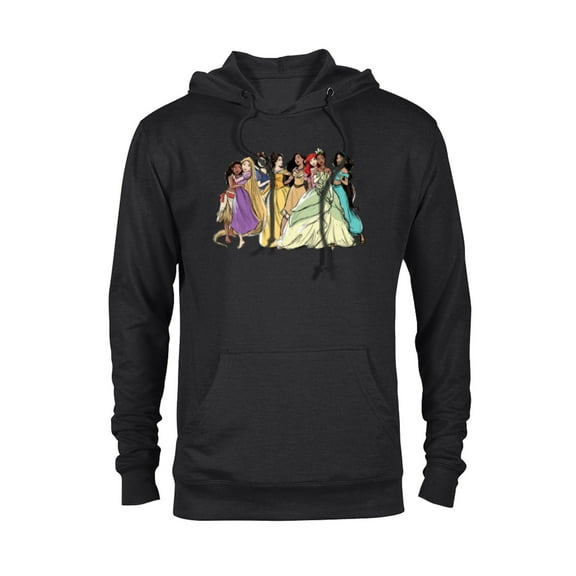 Disney Princess Group Pencil Sketch - Pullover Hoodie for Adults - Customized-Black