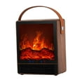 thumbnail image 2 of Chimenea eléctrica portátil para escritorio, dormitorio y sala de estar. Marrón, 2 of 9