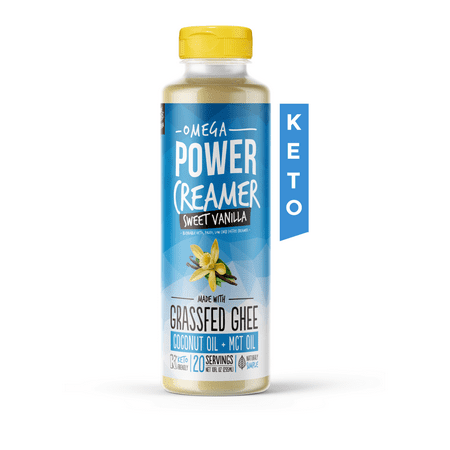 Omega PowerCreamer - VANILLA Keto Coffee Creamer (Liquid Blend) - Grass-fed Ghee, Organic Coconut Oil, MCT Oil, & Organic Stevia | Keto, Paleo, Sugar Free 10 fl oz (20 (Best Paleo Coffee Creamer)