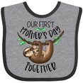 thumbnail image 3 of Inktastic Our 1st Mother's Day Together Cute Mom and Baby Sloth Boys or Girls Baby Bib, 3 of 4