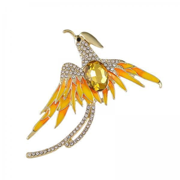 Broche de Fénix Joyería Decorativa Versátil Para Camisas De Traje Profesional Cheongsam Amarillo Strade Fareast Limited 5x 5,5 cm x 6,5 cm