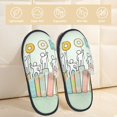 thumbnail image 2 of Balery Books Pantuflas de Casa de Felpa Silenciosas con Diseño Estampado, Zapatillas Cómodas Antideslizantes de Algodón para Interior-Large, 2 of 8