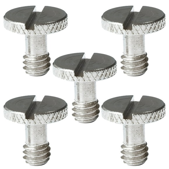 Miangastore 5PCS 1/4 inch Flat Head Screw Slotted Camera Gimbal Screw Quick Release Adapter for DSLR Camera Tripod Light Stand - British System (Silver)