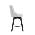 thumbnail image 2 of MINCETA Counter Stools,26" 360 Free Swivel Bar Stools,Modern Counter Height Upholstered Backrest Barstools with Button Tufted,Wooden Kitchen Stools Set of 2,PU Leather in Light Gray, 2 of 5