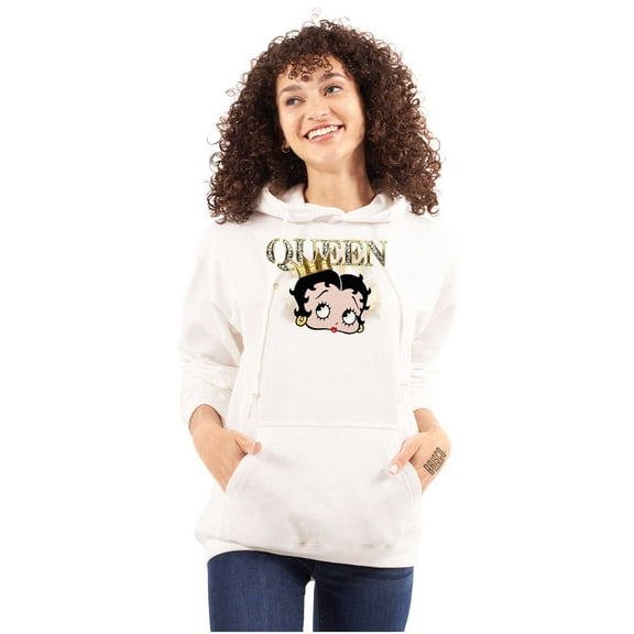 Retro Betty Boop Cartoon Queen Crown Hoodie Sweatshirt Women Brisco Brands S