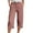 Brick Red, variant on Chenille Women's Casual Pants 2025 Summer Women Linen Capri Pants Loose Comfy Elastic Waist Wide Leg Cropped Beach Trousers For Casual Pink XL