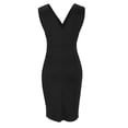 thumbnail image 6 of Blmnix Cocktail Wedding Guest Dresses for Women Evening Gown Elegant Dresses V-Neck Black Sleeveless Womens Dress,S, 6 of 7